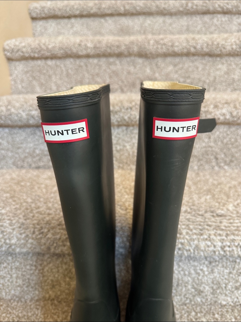 Hunter Original Tall Black Rain Boots Women’s Knee High Buckle. - Picture 6 of 12